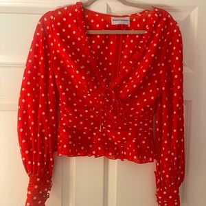 Red Polka Dot Blouse